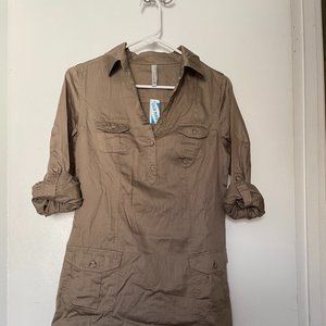 Old Navy Tan Safari Shift Dress